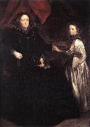 DYCK, Sir Anthony Van, Portrait of Porzia Imperiale and Her Daughter fg